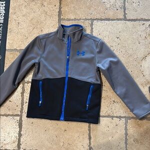 Under Armour Gray and Black Jacket with Blue Accents